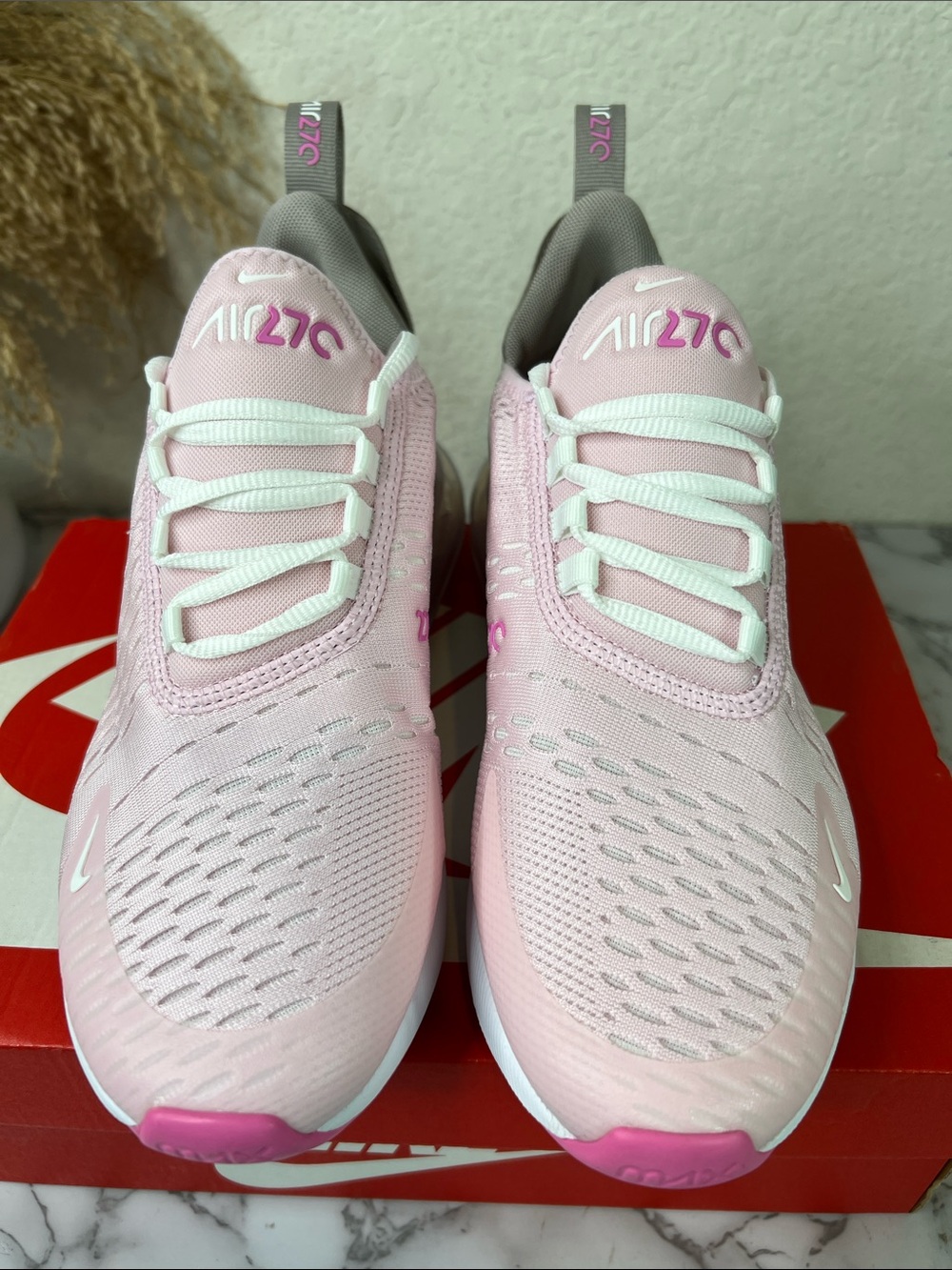 Nike Pink and Gray Air Max 270 Women's Sneakers - Picture 5 of 15